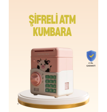 Çocuklar İçin Pembe ATM Görünümlü Elektronik Kumbara
