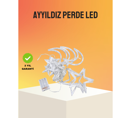 Yanıp Sönen ve Sabit Modlu Yıldız Ay Perde Led Işık