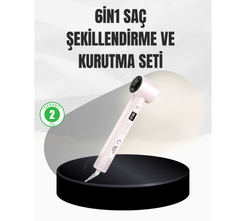 6 Başlıklı Hızlı Kurutma ve Bukle Şekillendirme Seti
