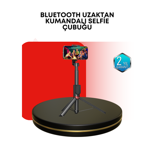 Dikey ve Yatay Çekim Destekli Selfie Stick Tripod