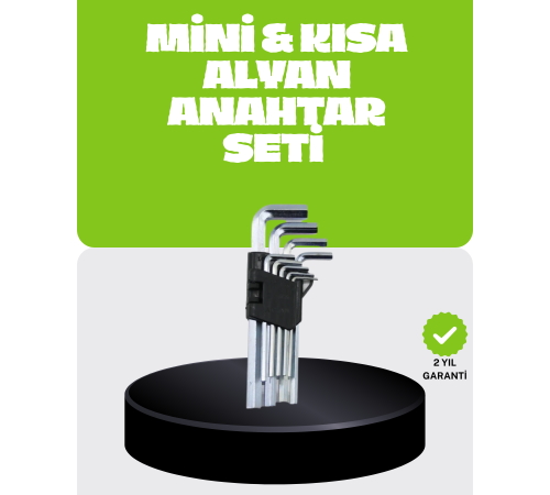 9 Parça Alyan Anahtar Seti Bisiklet Mobilya ve Otomotiv Uyumlu