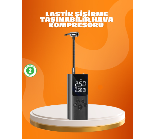 Çoklu Valf Adaptörlü Dijital Hava Pompası