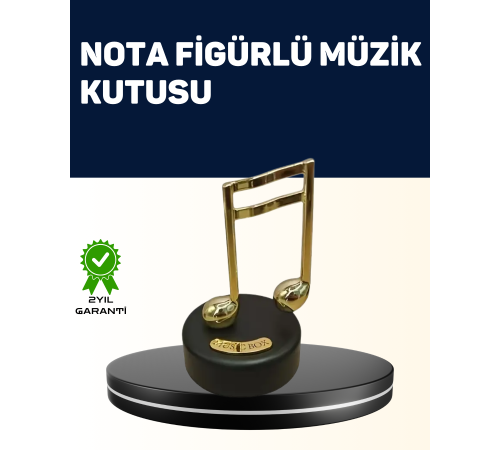 Melodious Music Altın Nota Figürlü Müzik Kutusu