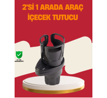 Otomobil Bardak Tutucu İkisi Bir Arada 360° Dönebilen Geniş Kapasiteli