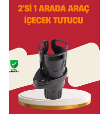 Otomobil Bardak Tutucu İkisi Bir Arada 360° Dönebilen Geniş Kapasiteli