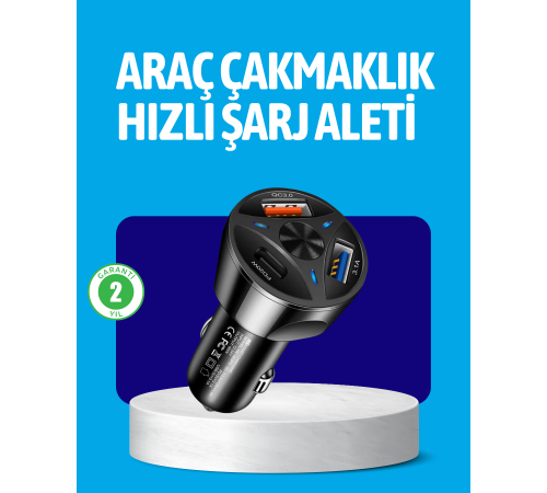 55W Güçlü Araç Şarj Cihazı Power Delivery Destekli