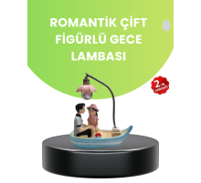 Oturan Çift Figürlü LED Masa Lambası Romantik Hediye