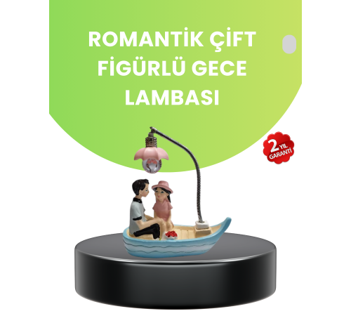 Oturan Çift Figürlü LED Masa Lambası Romantik Hediye