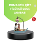 Oturan Çift Figürlü LED Masa Lambası Romantik Hediye
