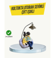Okuyan Çift Figürlü Dekoratif Gece Lambası Hediye Seçeneği