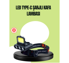 800 Lumen Çok Fonksiyonlu LED Kafa Lambası Type C Şarjlı