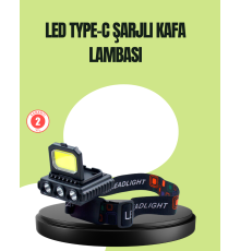 800 Lumen Çok Fonksiyonlu LED Kafa Lambası Type C Şarjlı