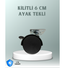 Zemin Korumalı 6 cm Kilitli Döner Ayak