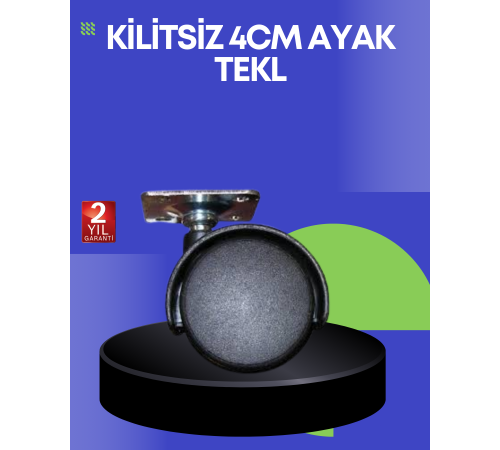 Sehpa ve Ekipmanlar İçin 4 cm Kilitsiz Ayak Tekli