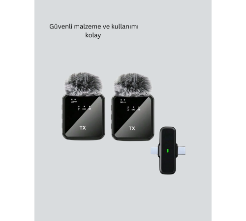 Vlog Podcast ve Röportajlar İçin Kablosuz Çift Yaka Mikrofon