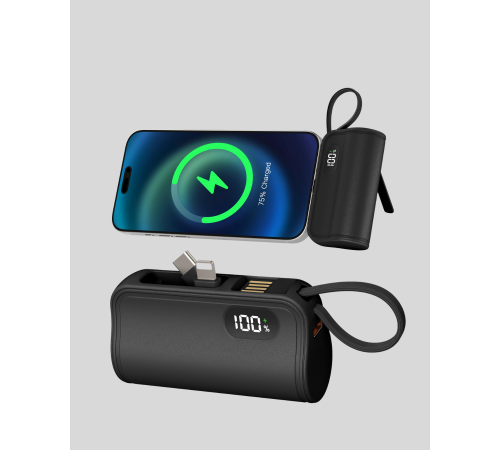 Dahili Konektörlü 20W Hızlı Şarj Mini Taşınabilir Powerbank