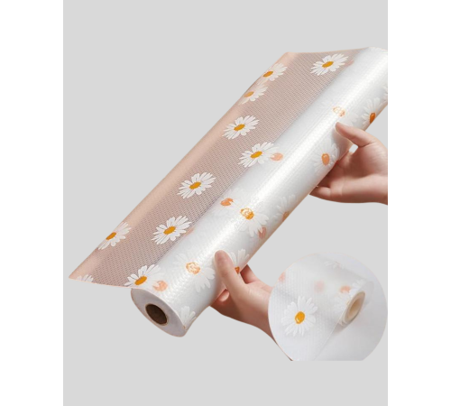 10 Metre Papatya Desenli Yapışmaz Kaydırmaz Çekmece Örtüsü