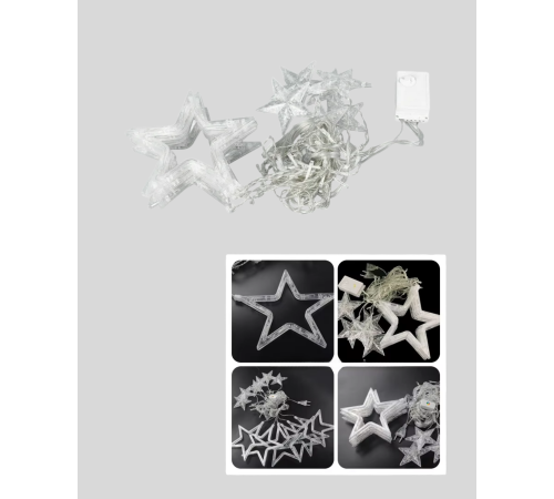 Yıldız Figürlü Perde Peri Led 3x3 Metre Dekoratif Işık