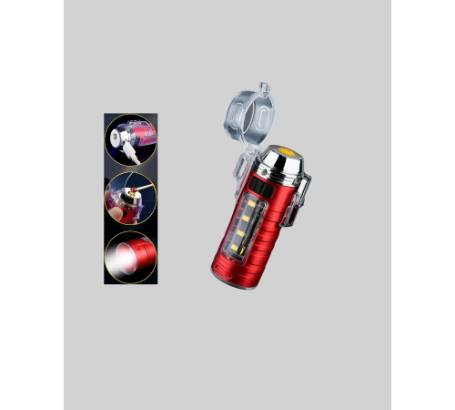 USB Şarjlı Rüzgar Geçirmez Elektrikli Çakmak El Fenerli