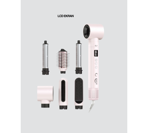 Motorlu LCD Ekranlı Saç Şekillendirme Seti