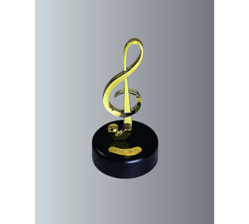 Altın Nota Sol Anahtarı Müzik Box Döner Mekanizmalı Hediyelik