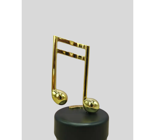 Altın Nota Figürlü Dönen Müzik Kutusu Dekoratif Music Box