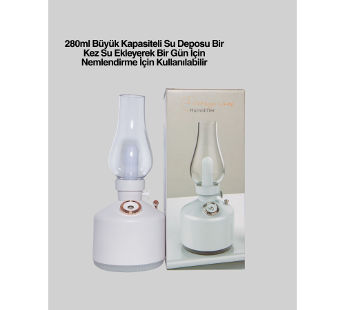 Retro Gaz Lambası Görünümlü Ledli Buhar Püskürtücü Aroma Difüzör