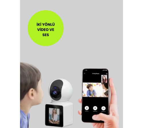 WiFi İç Mekan Kamera 2K Gece Görüşlü Çift Yönlü Görüntü Konuşma Destekli