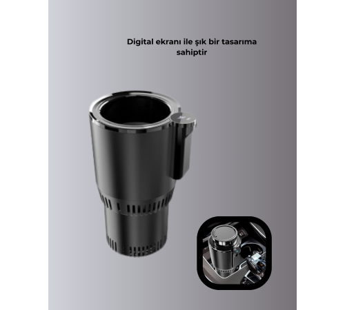 Araba Bardaklığı Isıtma Soğutma Ayarlı Çakmak Girişli Akıllı Model