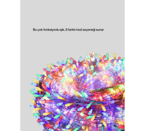 Şeffaf Kablolu 50 Ampullü 5 Metre LED Işık Dekoratif Aydınlatma