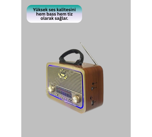 Bluetooth Özellikli Nostalji Radyo 3 Bant FM AM SW
