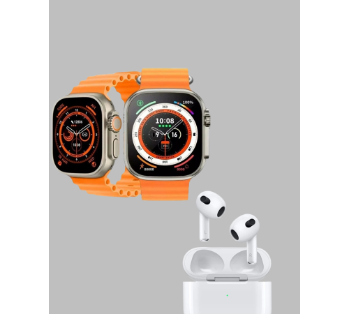 Watch 9 Max Akıllı Saat Seti 2 Kordonlu Kablosuz Kulaklık Hediyeli
