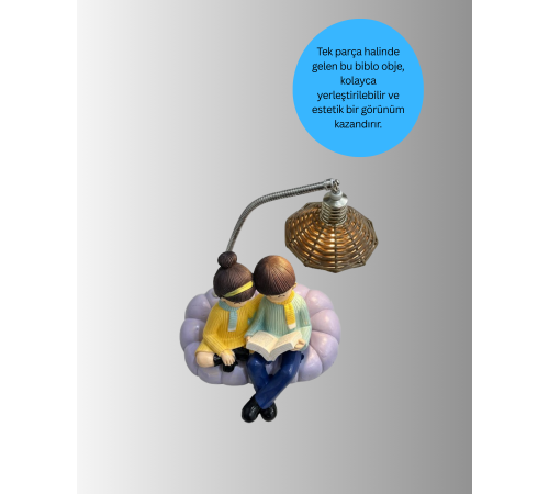 Romantik Çift Temalı Dekoratif Masa Lambası Yumuşak LED Işık