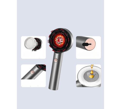 Şarjlı Saç Derisi Masaj Cihazı Kırmızı Işık ve 3D Tarak Dişli