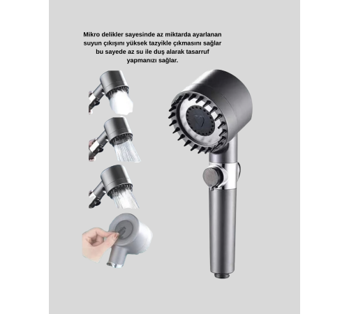 Yüksek Basınçlı Masajlı Duş Başlığı Su Tasarruflu