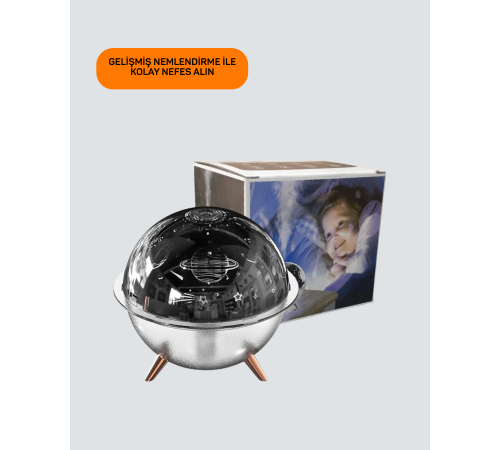 Yıldızlı Gökyüzü Efektli Uzay Temalı Nemlendirici Lamba