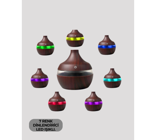 Aromaterapi Uyumlu 300 ml LED Işıklı Oda Kokusu Difüzörü