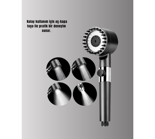 Çok Fonksiyonlu Filtreli Duş Başlığı Masaj Etkili