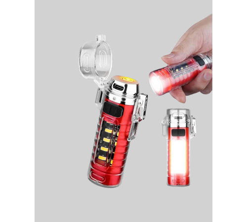 USB Şarjlı Rüzgar Geçirmez Elektrikli Çakmak El Fenerli