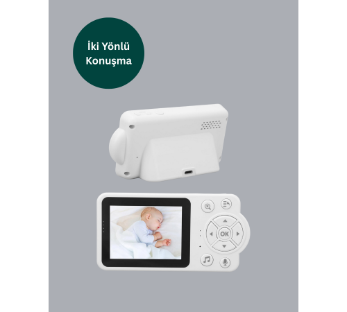 Sesli ve Görüntülü Bebek Kamerası Sıcaklık Takipli