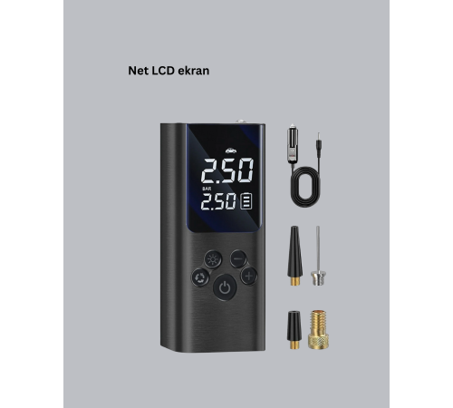 Çoklu Valf Adaptörlü Dijital Hava Pompası