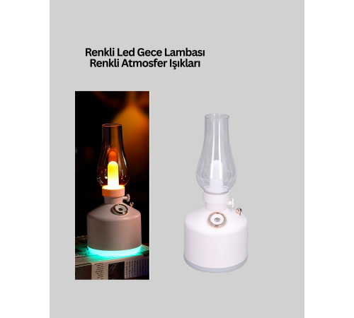 Retro Gaz Lambası Görünümlü Ledli Buhar Püskürtücü Aroma Difüzör