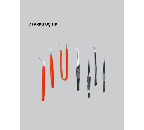 7 Parça Hassas Çelik Cımbız Seti Elektronik ve Saat Tamiri İçin