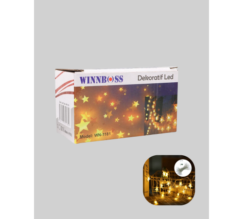 5 Metre Yıldız Şeklinde Led Şerit Işık Sabit Beyaz Aydınlatma