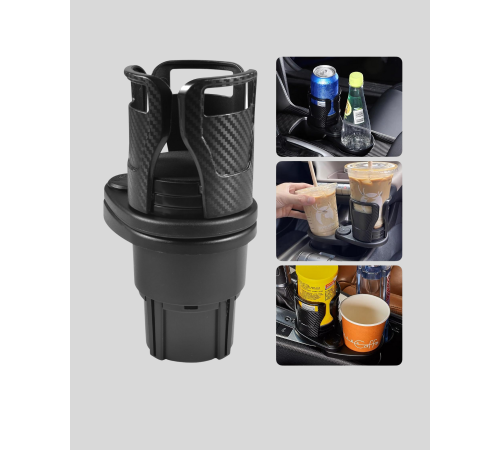 Araba Çift Bardak Tutucu 360° Dönebilen İkisi Bir Arada Ayarlanabilir