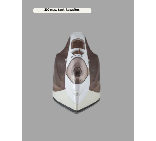 Kahverengi Buharlı Ütü 2200W Sürekli Buhar 120 g Şok Buhar