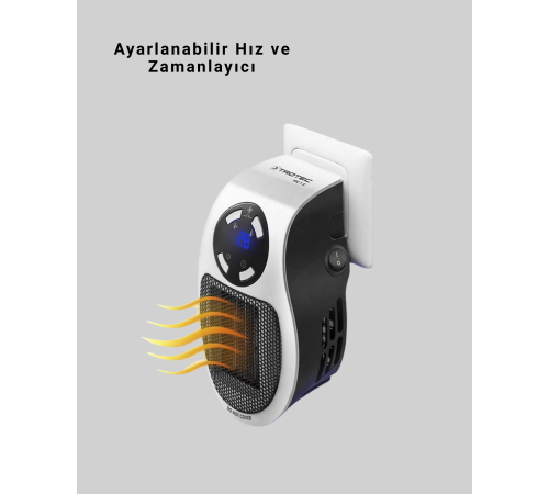 LED Ekranlı Ayarlanabilir Sıcaklık Mini Priz Isıtıcı Sessiz