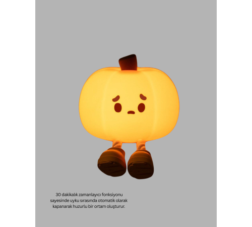 Dekoratif Pumpkin Gece Lambası Şarjlı Dokunmatik LED Işık
