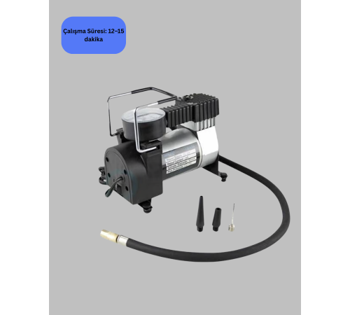 Araç Çakmak Girişli Metal Hava Kompresörü 10A Güçlü Motor