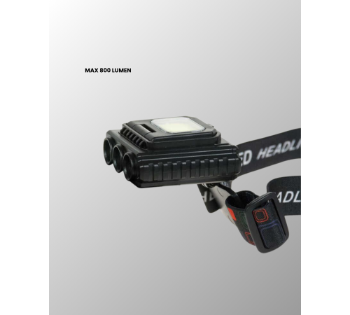 800 Lumen LED Kafa Lambası COB ve XPE Led Type C Şarjlı Ayarlanabilir